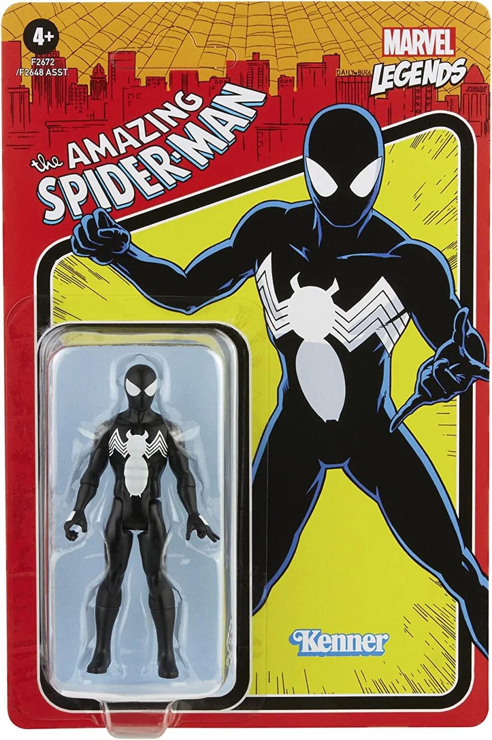 Hasbro Marvel Legends Retro packaging showcasing Symbiote Spider-Man