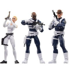 Hasbro Marvel Legends Shield Nick Fury Jr. figure with authentic suit for display