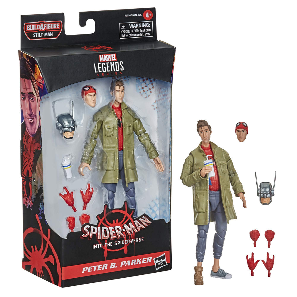 Peter B Parker figure shows multiple articulation points for dynamic poses.