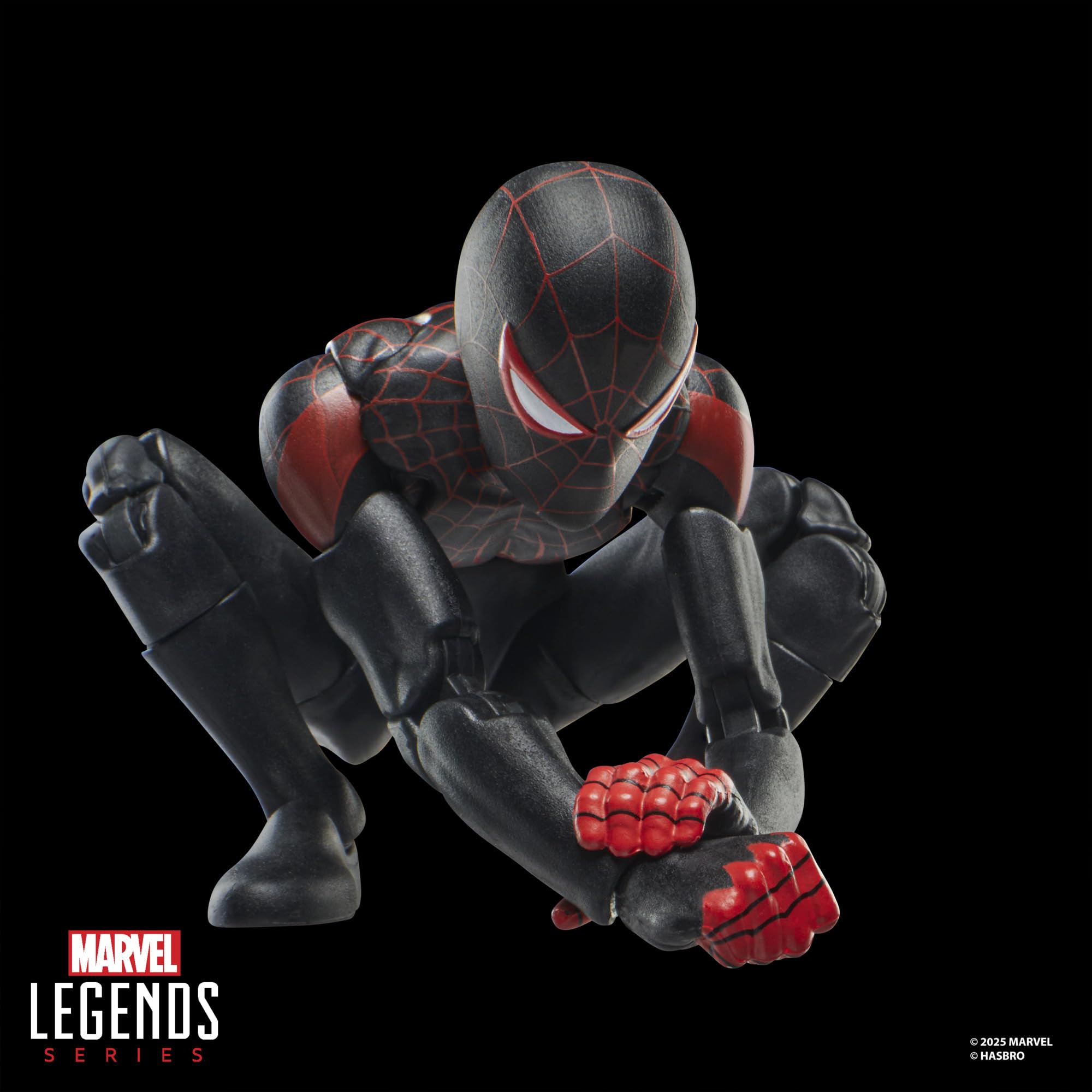 Hasbro Marvel Legends Ultimate Miles Morales, 6-inch-scale comic book accessory complements display.