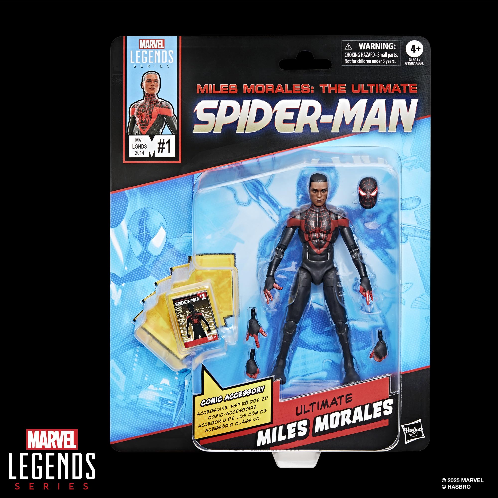Hasbro Marvel Legends Ultimate Miles Morales figure, articulation points enable dynamic posing.