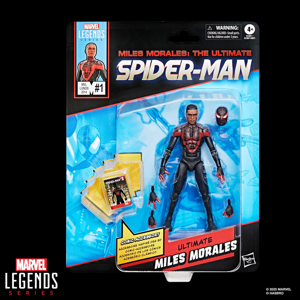 Hasbro Marvel Legends Ultimate Miles Morales figure, articulation points enable dynamic posing.