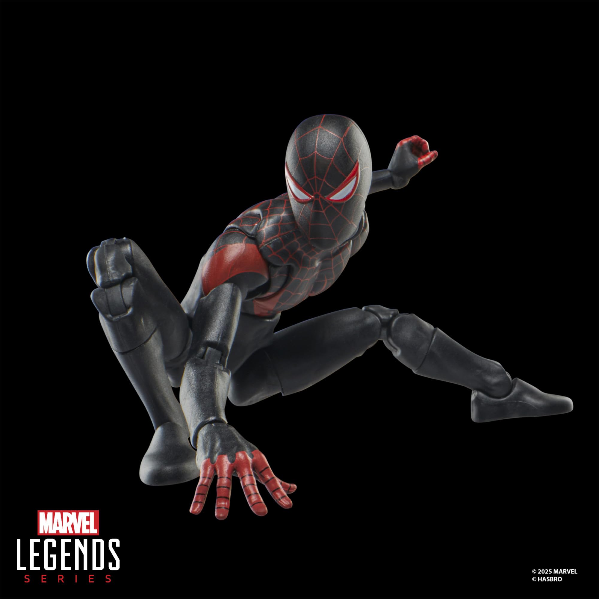 Hasbro Marvel Legends Ultimate Miles Morales, premium deco complements Marvel collection.