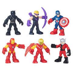 Hasbro Marvel Playskool Heroes Captain America front view with poseable joints for imaginative adventures.