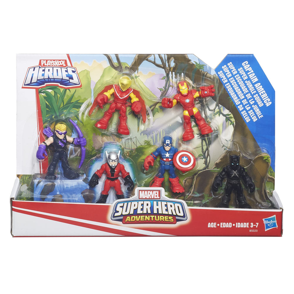 Hasbro Marvel Playskool Heroes Iron Man front view with poseable limbs for action play.