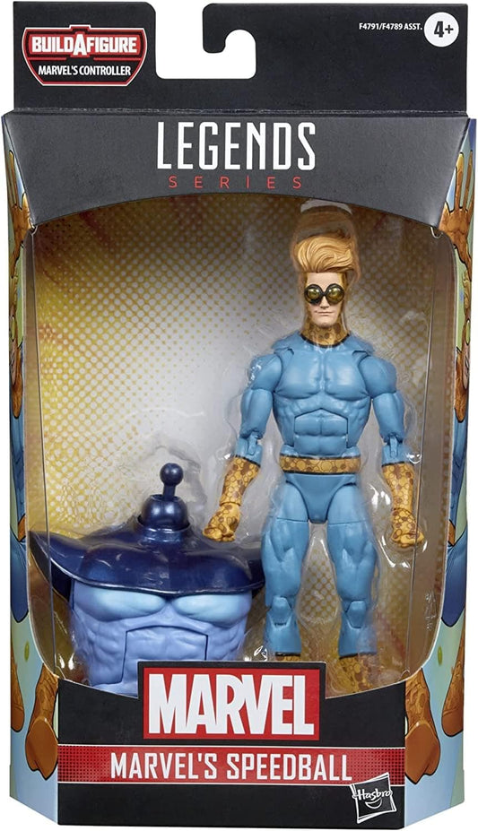 Hasbro Marvel Speedball 6-inch figure articulation close-up highlights poseability.