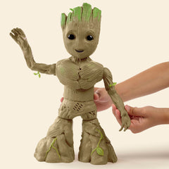 Hasbro Marvel Groot Groove 'N Grow extends to 18 inches for display and play.