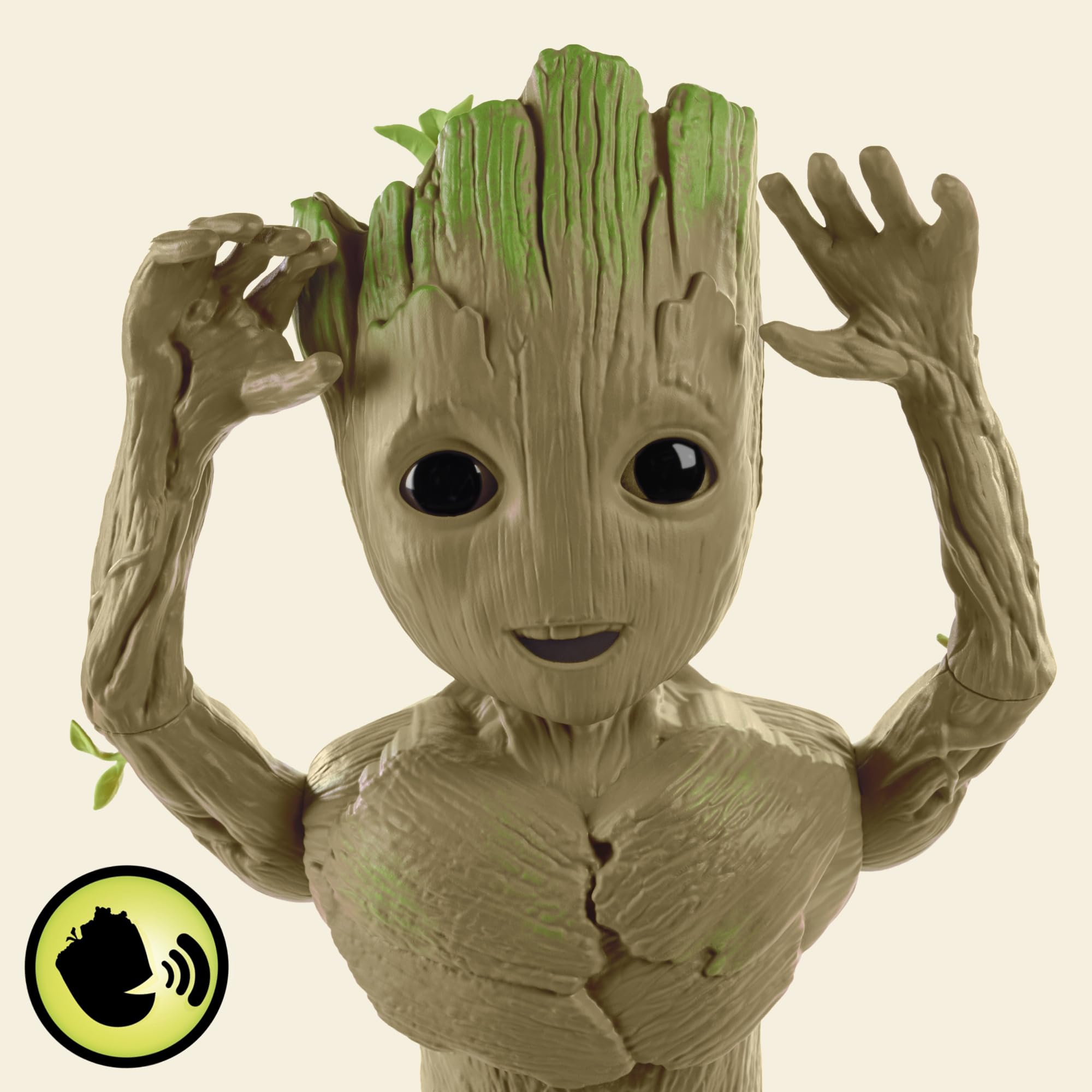 Hasbro Marvel Groot Groove 'N Grow bobble head adds character during play.