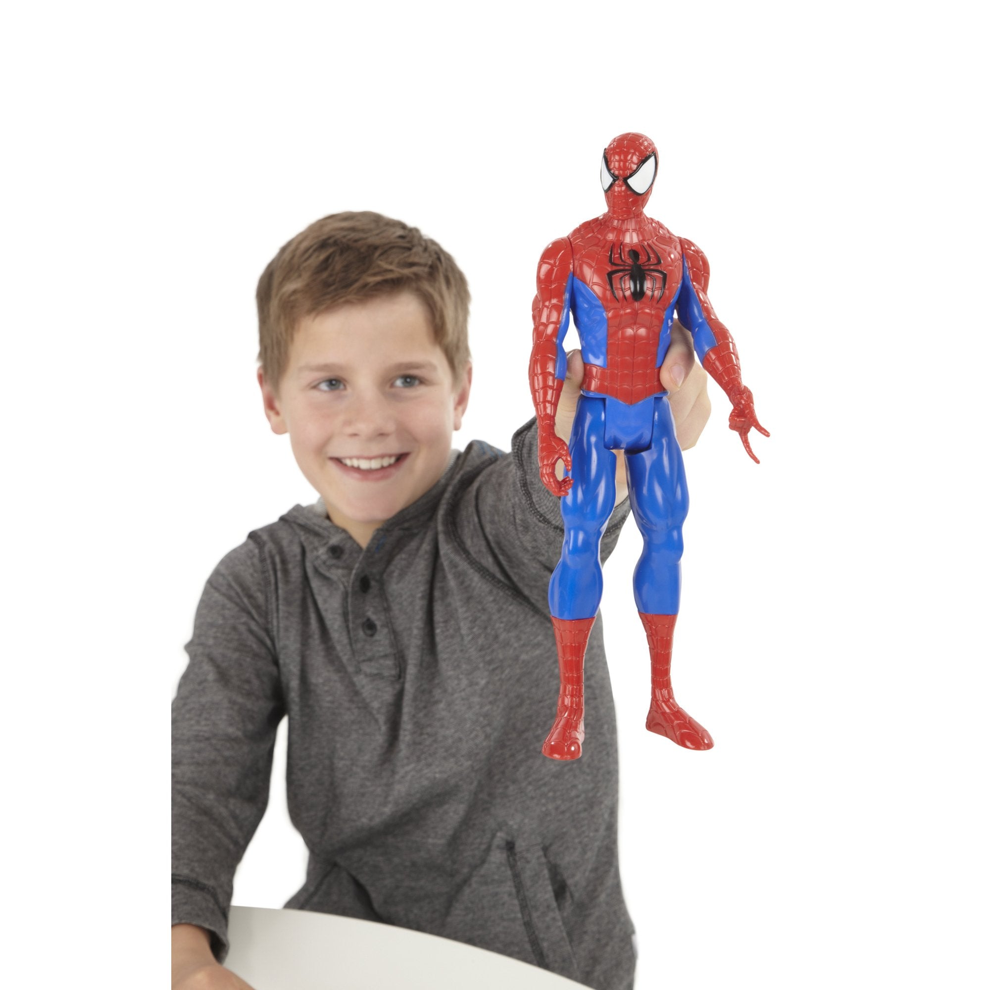 Hasbro Spider-Man Titan Hero 12-inch figure in dynamic pose for heroic storytelling.