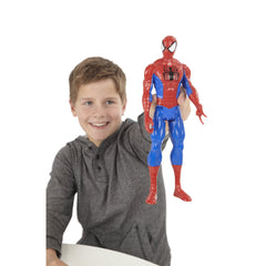Hasbro Spider-Man Titan Hero 12-inch figure in dynamic pose for heroic storytelling.
