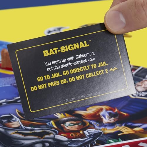 Hasbro Monopoly Batman Edition hero tokens navigate Gotham streets
