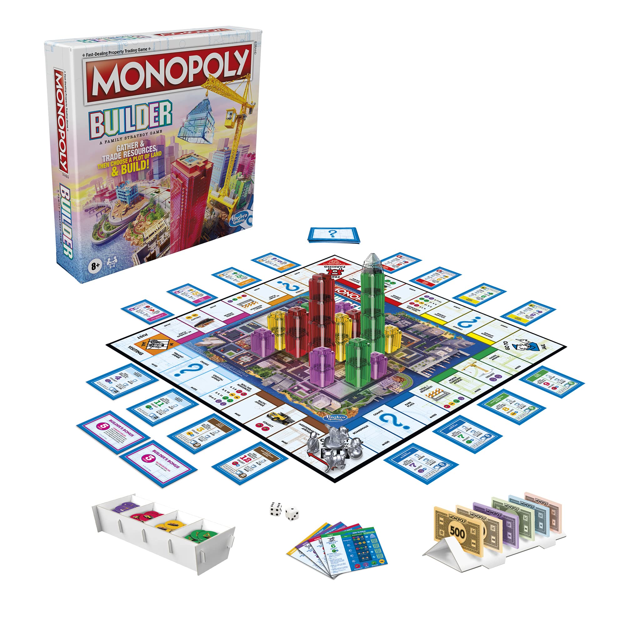 Hasbro Monopoly Builder island tower centerpiece with players
