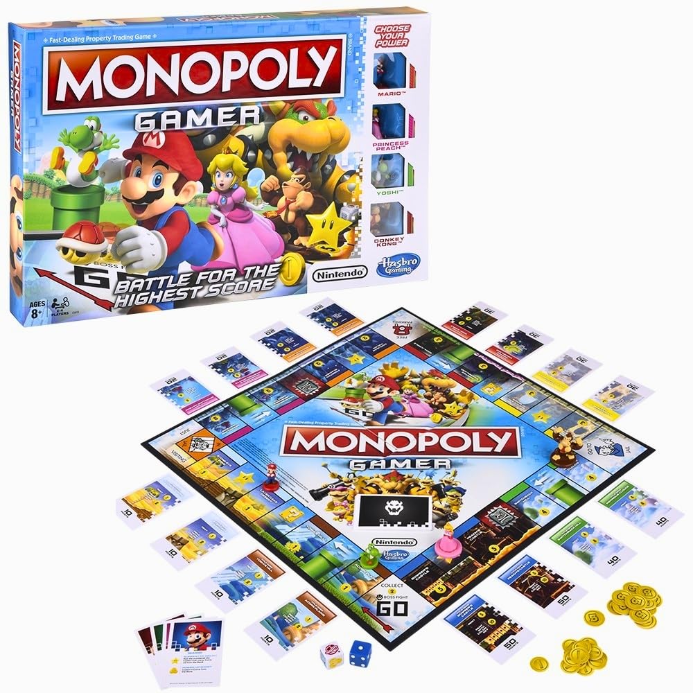 Hasbro Monopoly Gamer with Super Mario characters for dynamic family play.