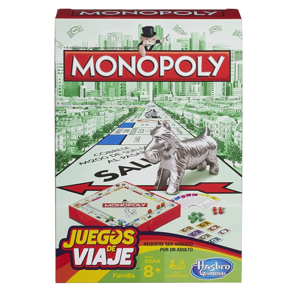 Hasbro Gaming Monopoly Grab and Go game board for portable family fun