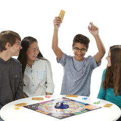 Hasbro Monopoly Jackpot player tokens and money close-up for friendly competition.