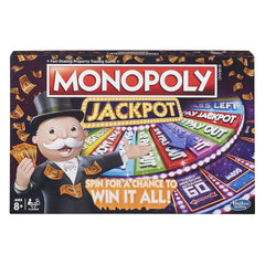 Hasbro Monopoly Jackpot playing board with money and tokens for engaging play.