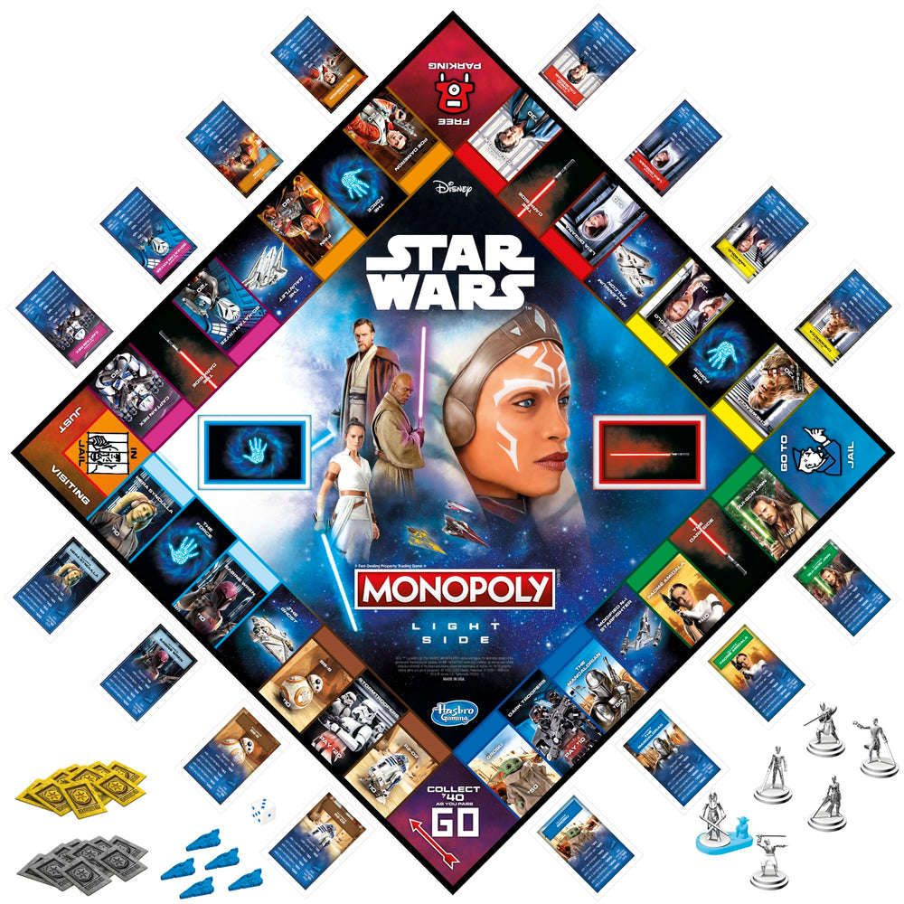 Game board showing Rebel paths in Hasbro Monopoly Star Wars Light Side Edition