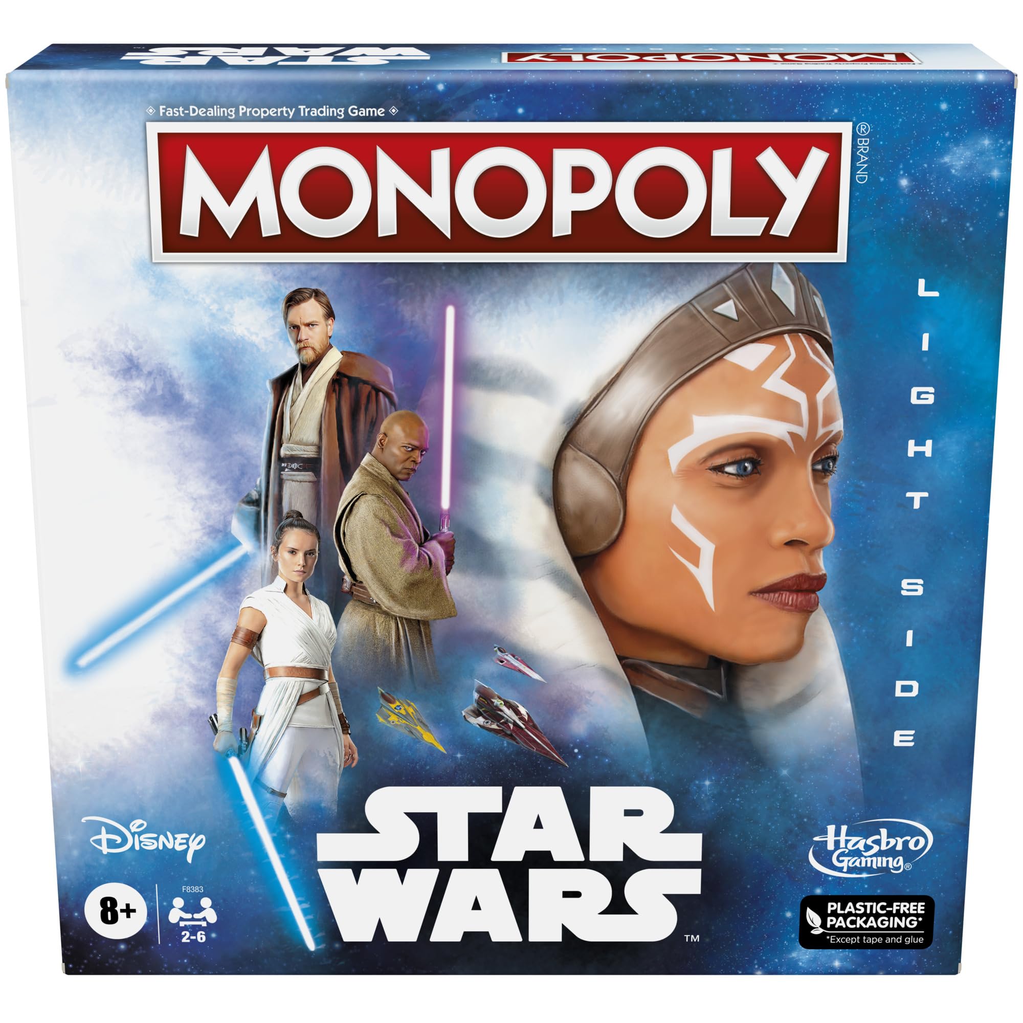 Hasbro Monopoly Star Wars Light Side Edition box for family game night