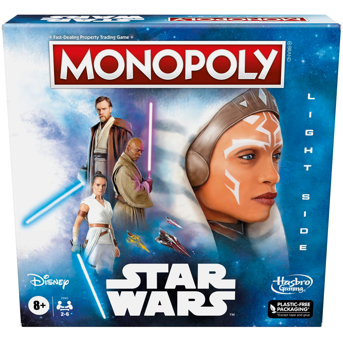 Hasbro Monopoly Star Wars Light Side Edition box for family game night