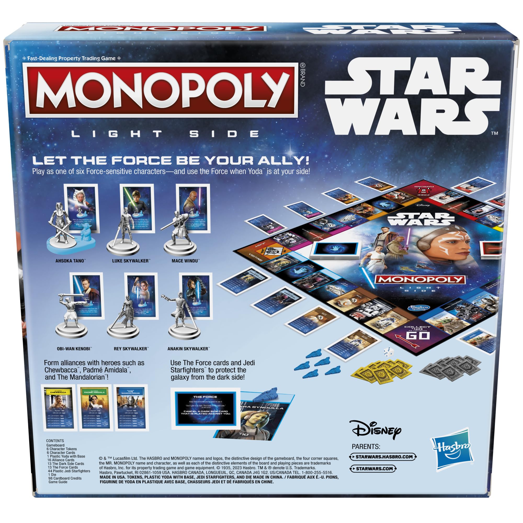 Six zinc character tokens from Hasbro Monopoly Star Wars Light Side Edition