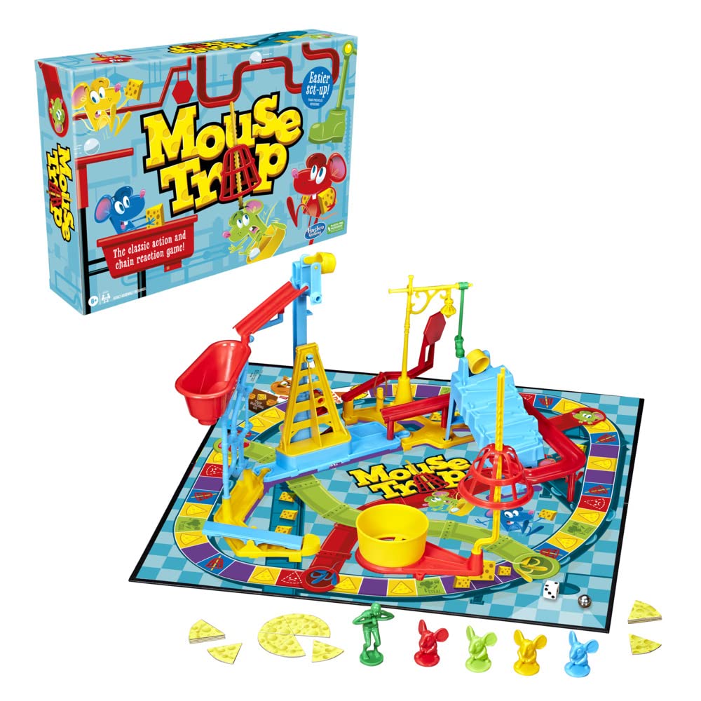 Hasbro Mouse Trap game setup easy image demonstrates quick, family-friendly assembly.
