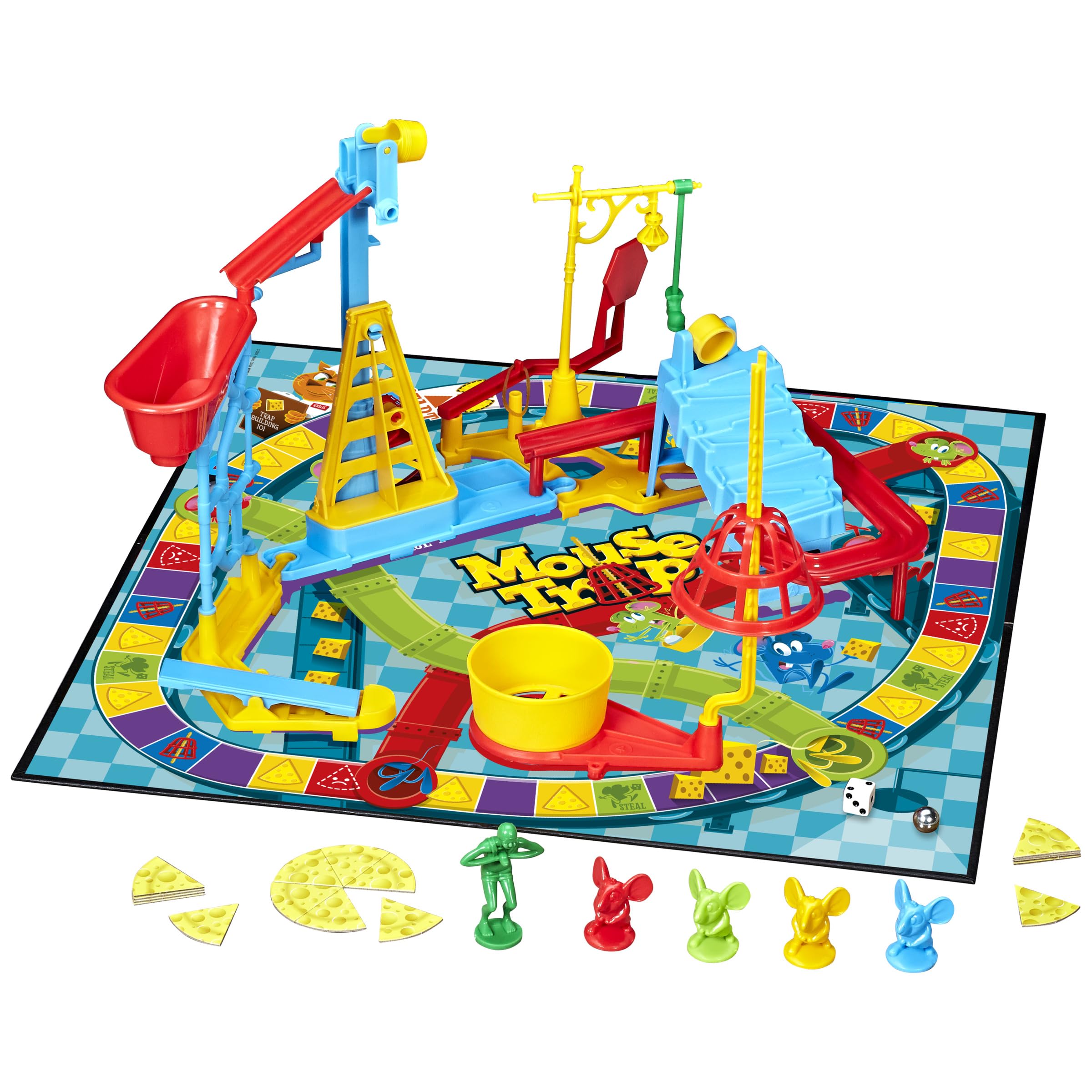 Hasbro Mouse Trap players assembling the trap mechanism during play