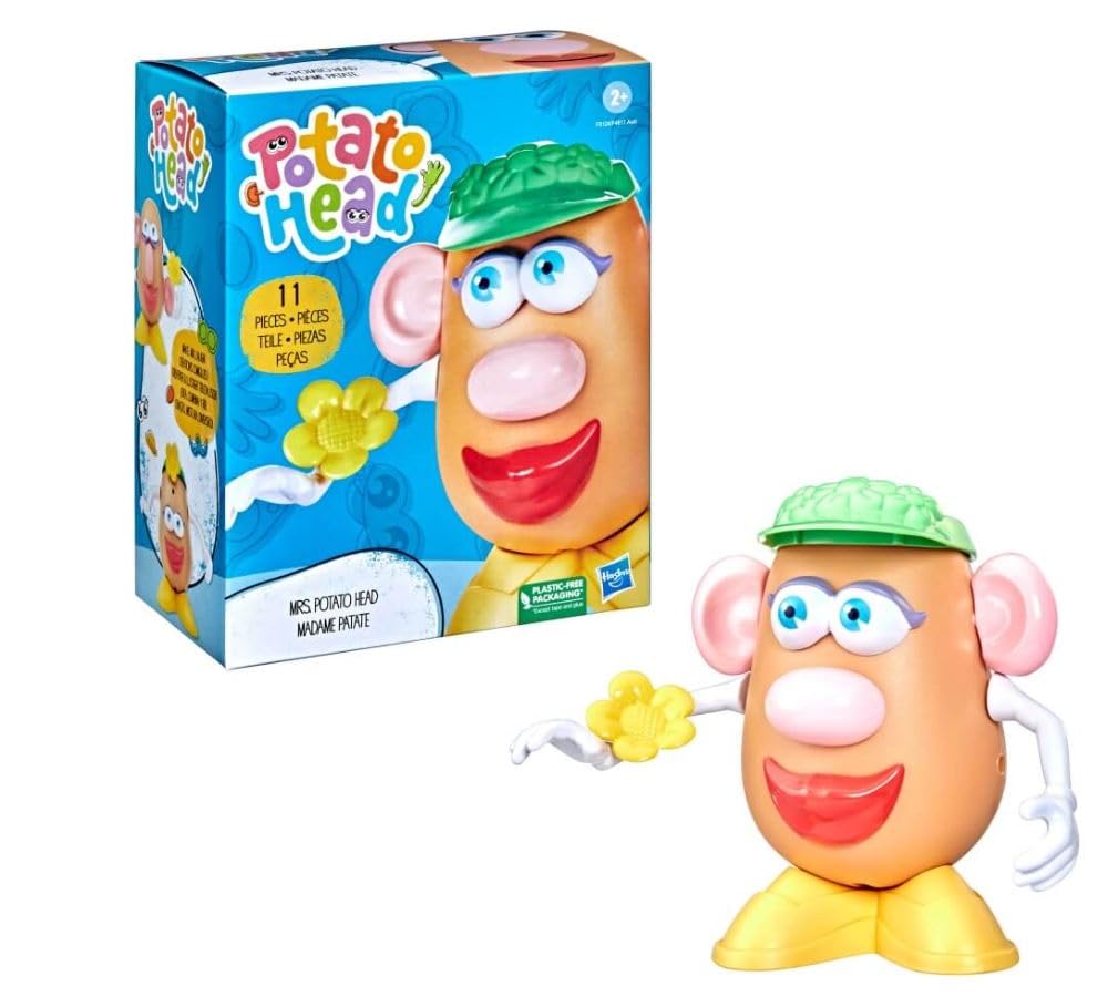 Hasbro Mrs. Potato Head classic toy with mix-and-match accessories and storage base for creative play