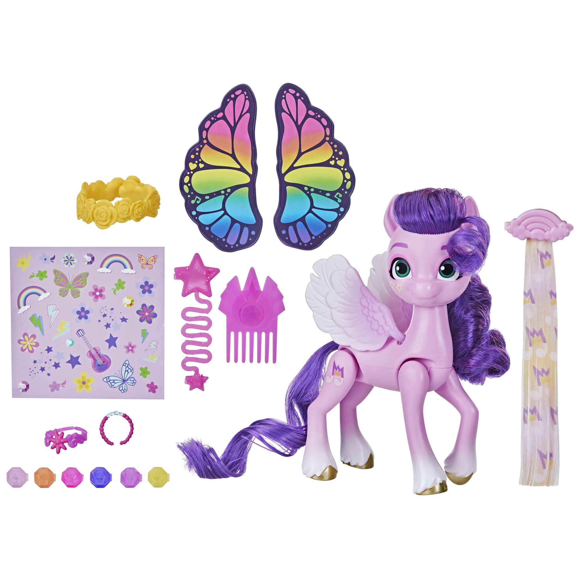 Hasbro My Little Pony Princess Pipp Petals with butterfly wings for imaginative festival play.