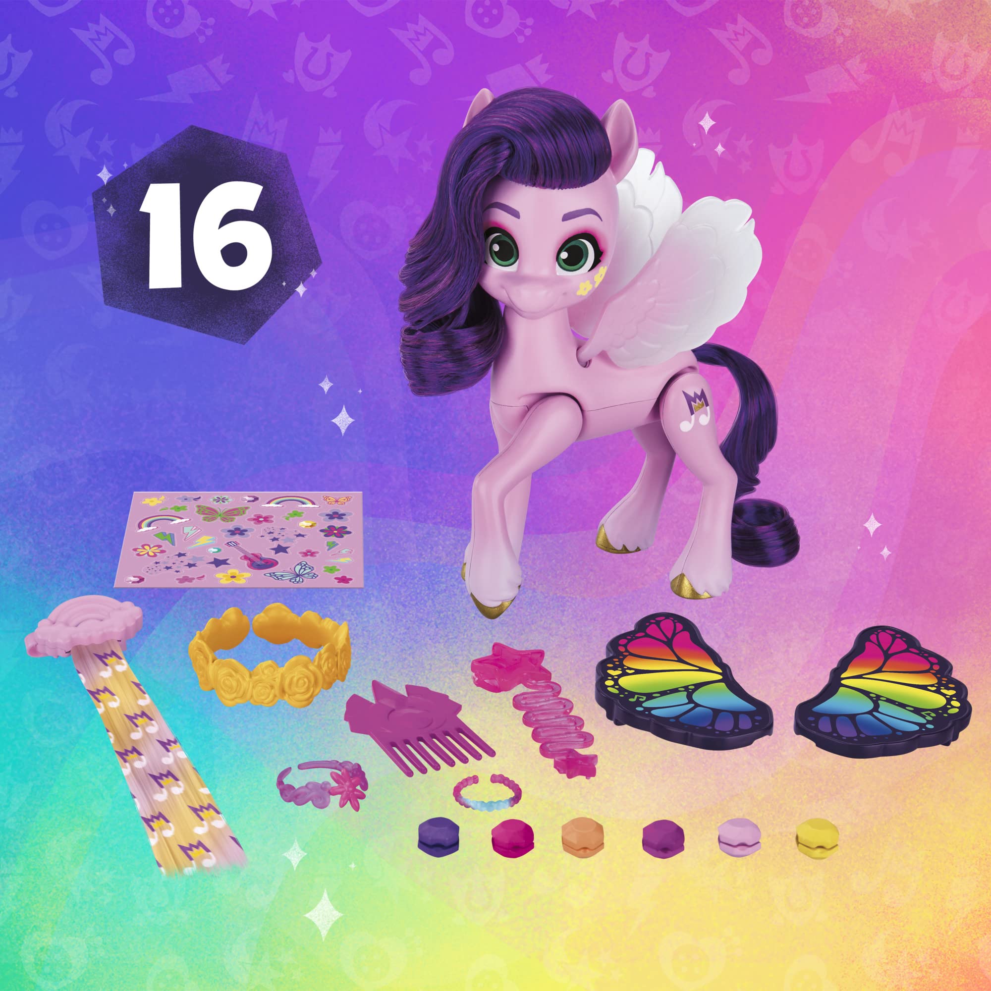 Hasbro My Little Pony Princess Pipp Petals flower crown and wings for festive style play.