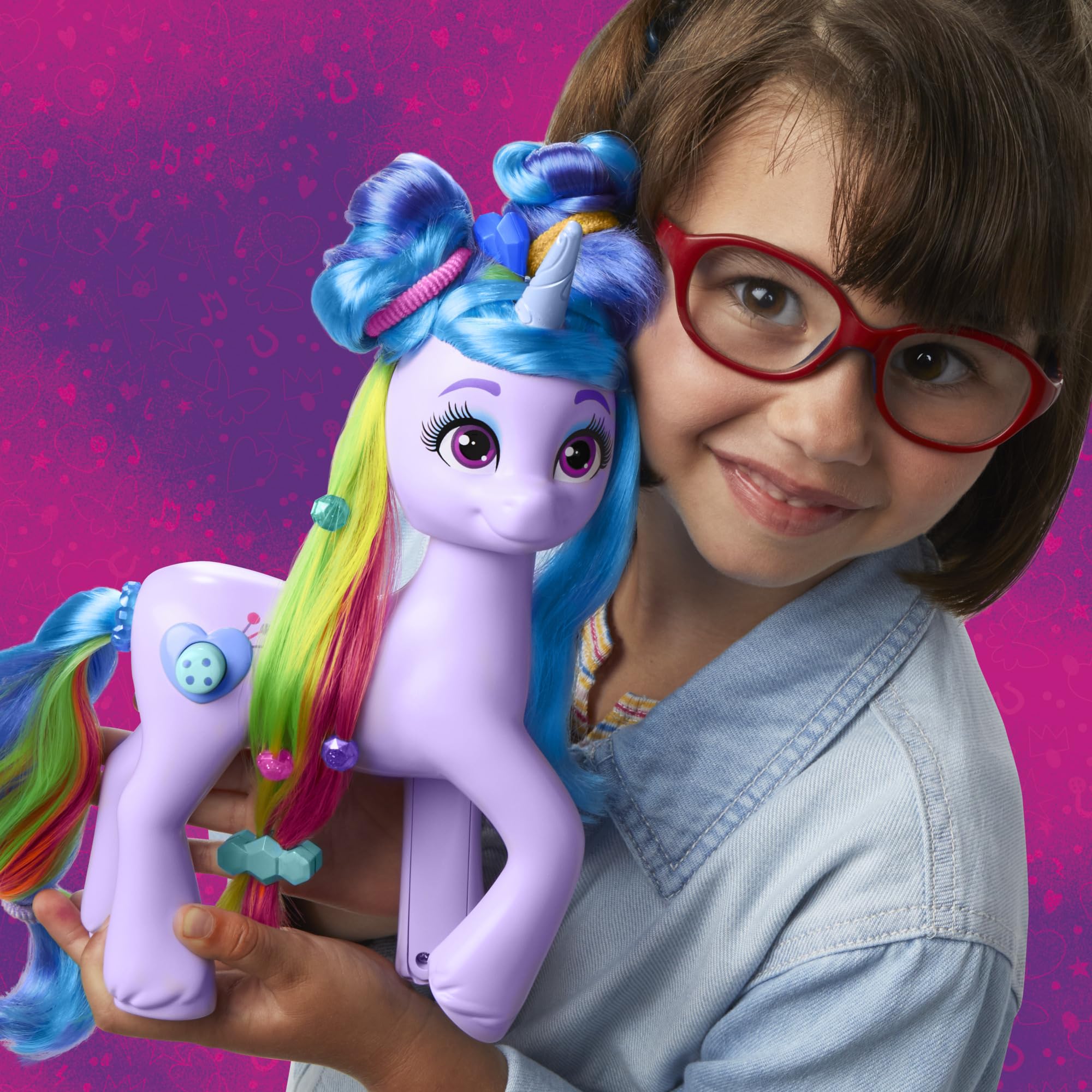 Hasbro My Little Pony Izzy Moonbow 9.5-inch unicorn figure with rainbow mane