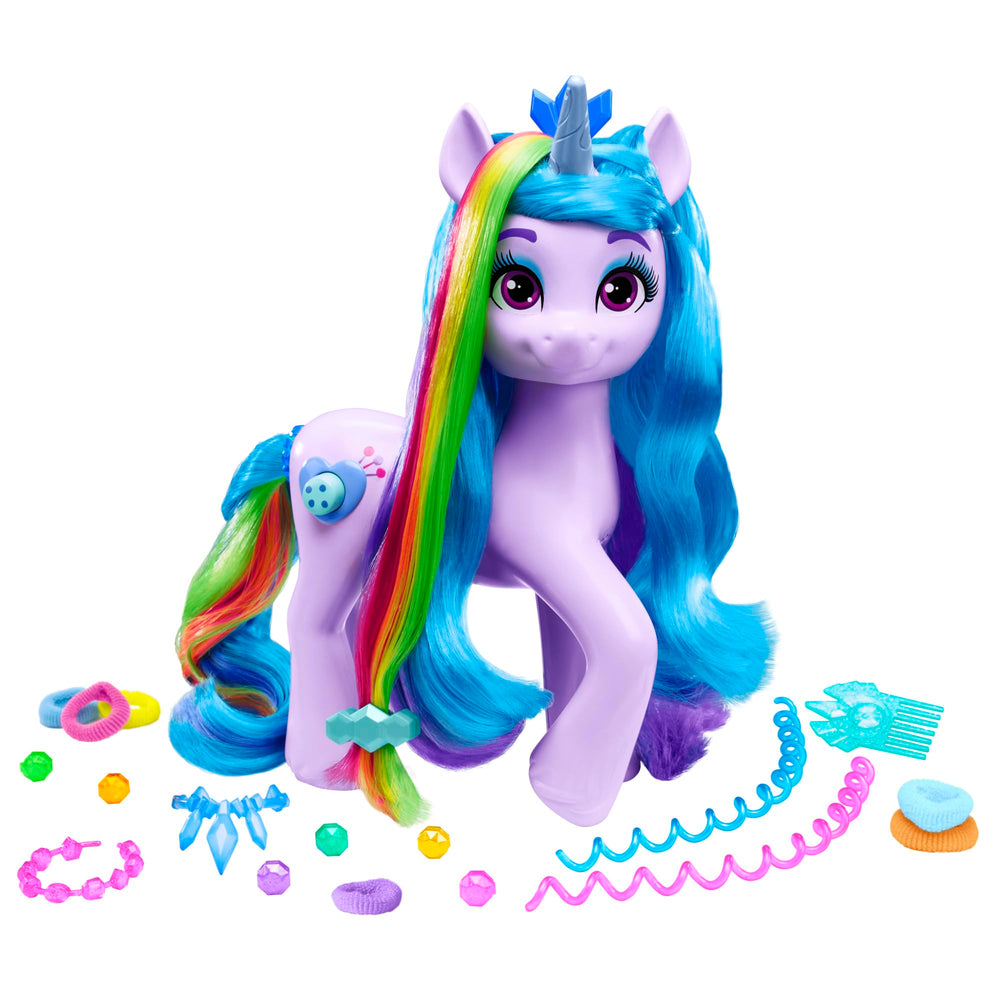 Hasbro My Little Pony Izzy Moonbow rainbow hair reveal for imaginative play