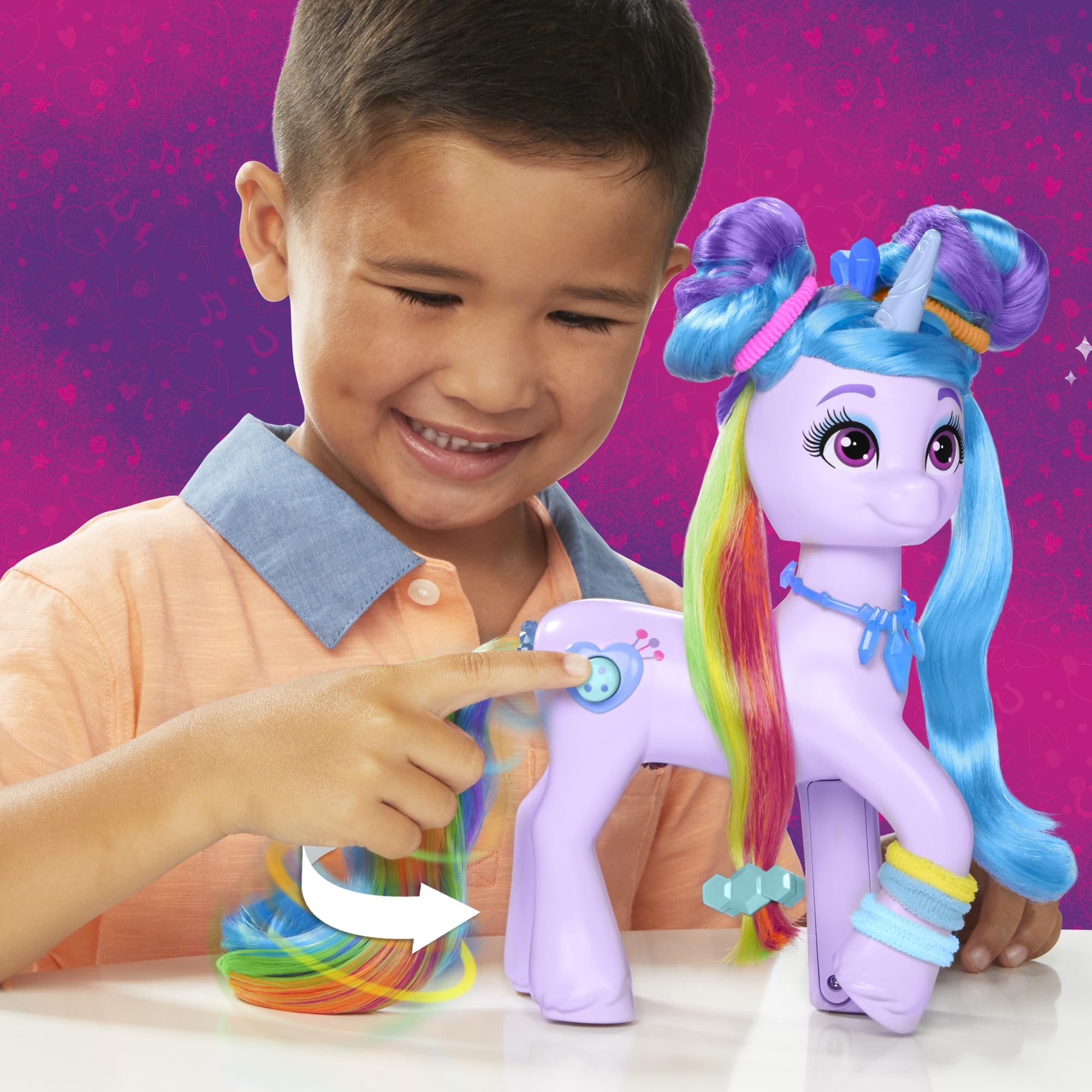 Hasbro My Little Pony Izzy Moonbow rainbow-tail spin encourages interactive storytelling