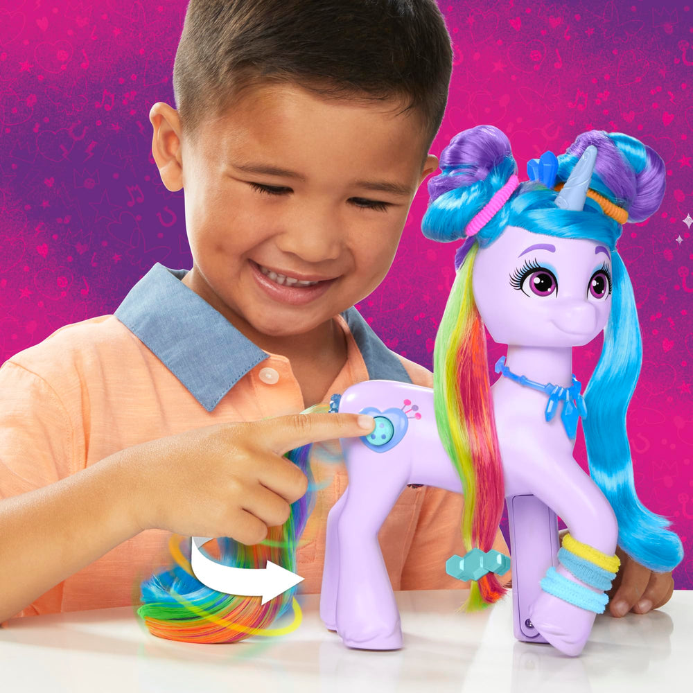 Hasbro My Little Pony Izzy Moonbow rainbow-tail spin encourages interactive storytelling
