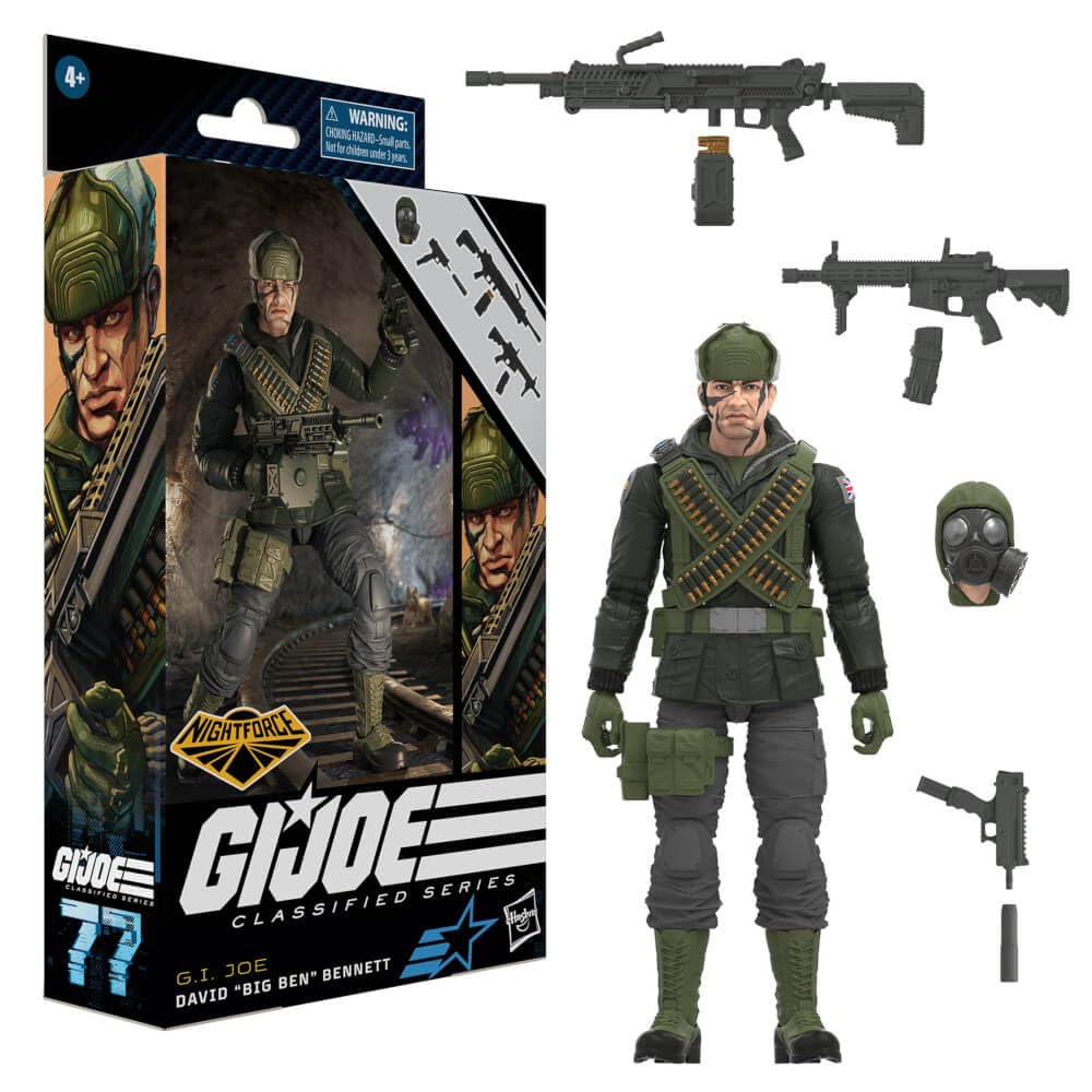 Hasbro Nightforce David Bennett articulated pose demonstrates poseability for dynamic setups