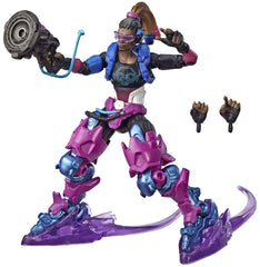 Hasbro Overwatch Lúcio figure mid-pose highlighting dynamic articulation for play or display