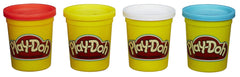 Hasbro Play-Doh 4-pack colors in red, yellow, white, blue for imaginative play and color mixing.