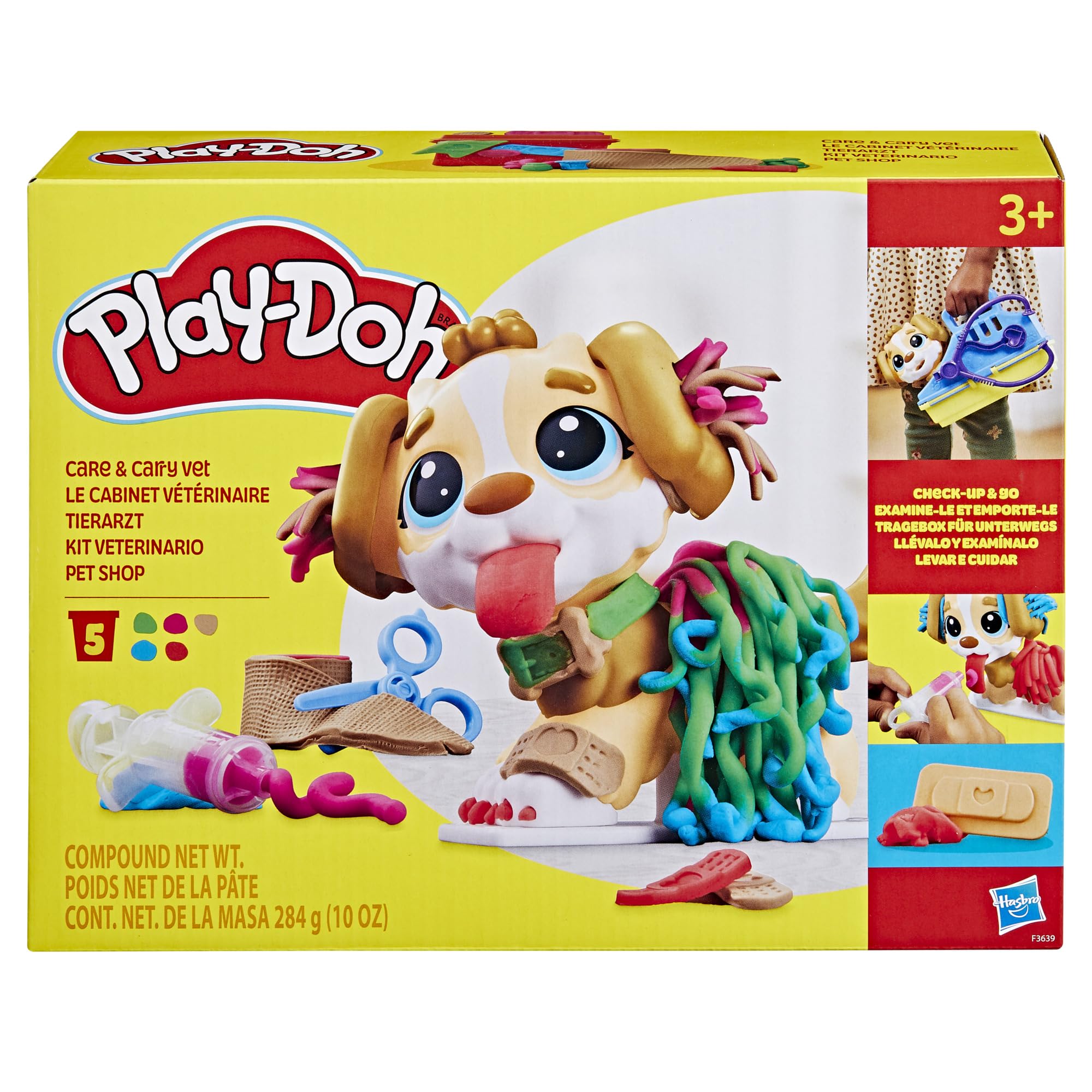 Hasbro Play-Doh Care 'n Carry Vet Playset with stethoscope for pretend exams.