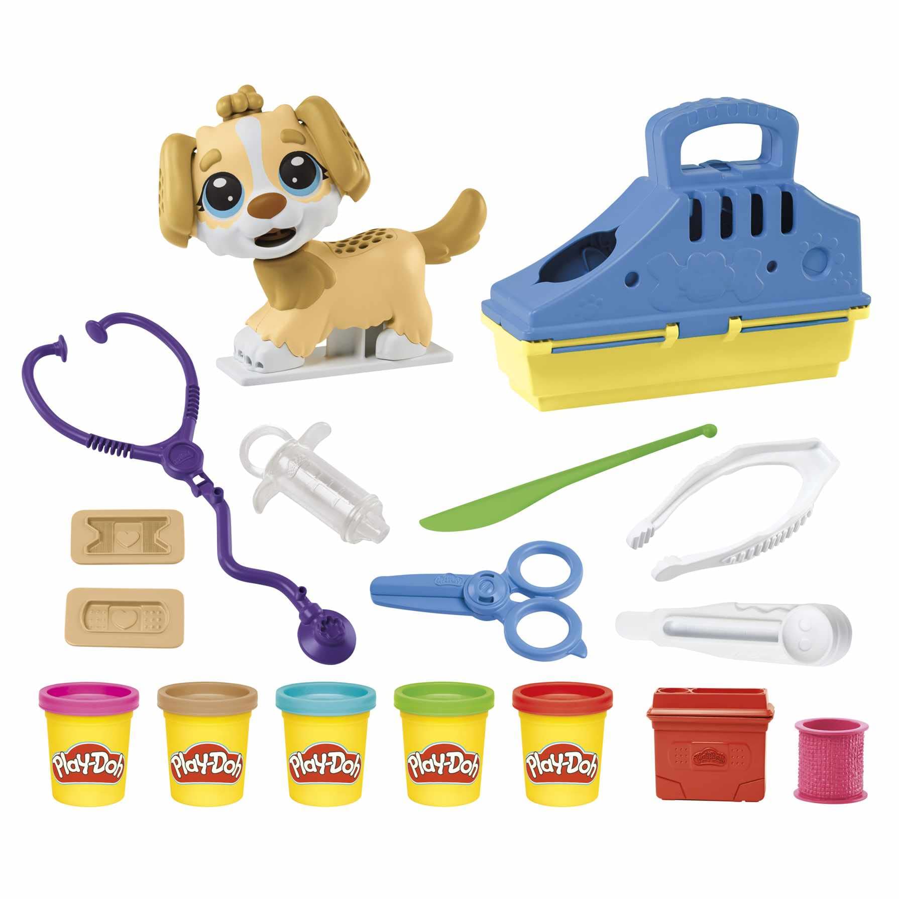 Hasbro Play-Doh Care 'n Carry Vet Playset tweezers for flea removal.