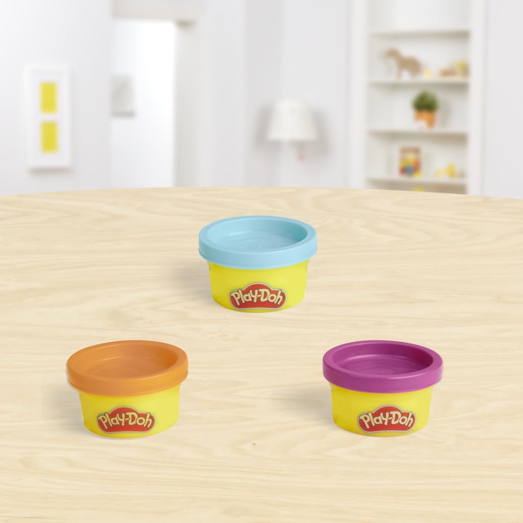 Color mixing and counting play with Play-Doh colors.