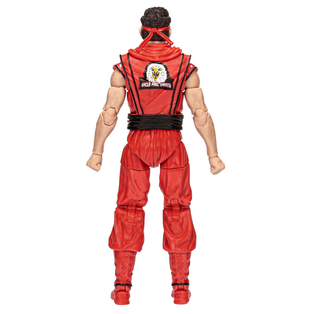 Hasbro Power Rangers Cobra Kai Morphed Miguel Diaz Red Eagle Ranger figure belt detail closeup.