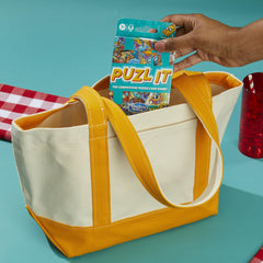 Hasbro Puzl It game: family-game-night vibe promotes shared fun and friendly competition.