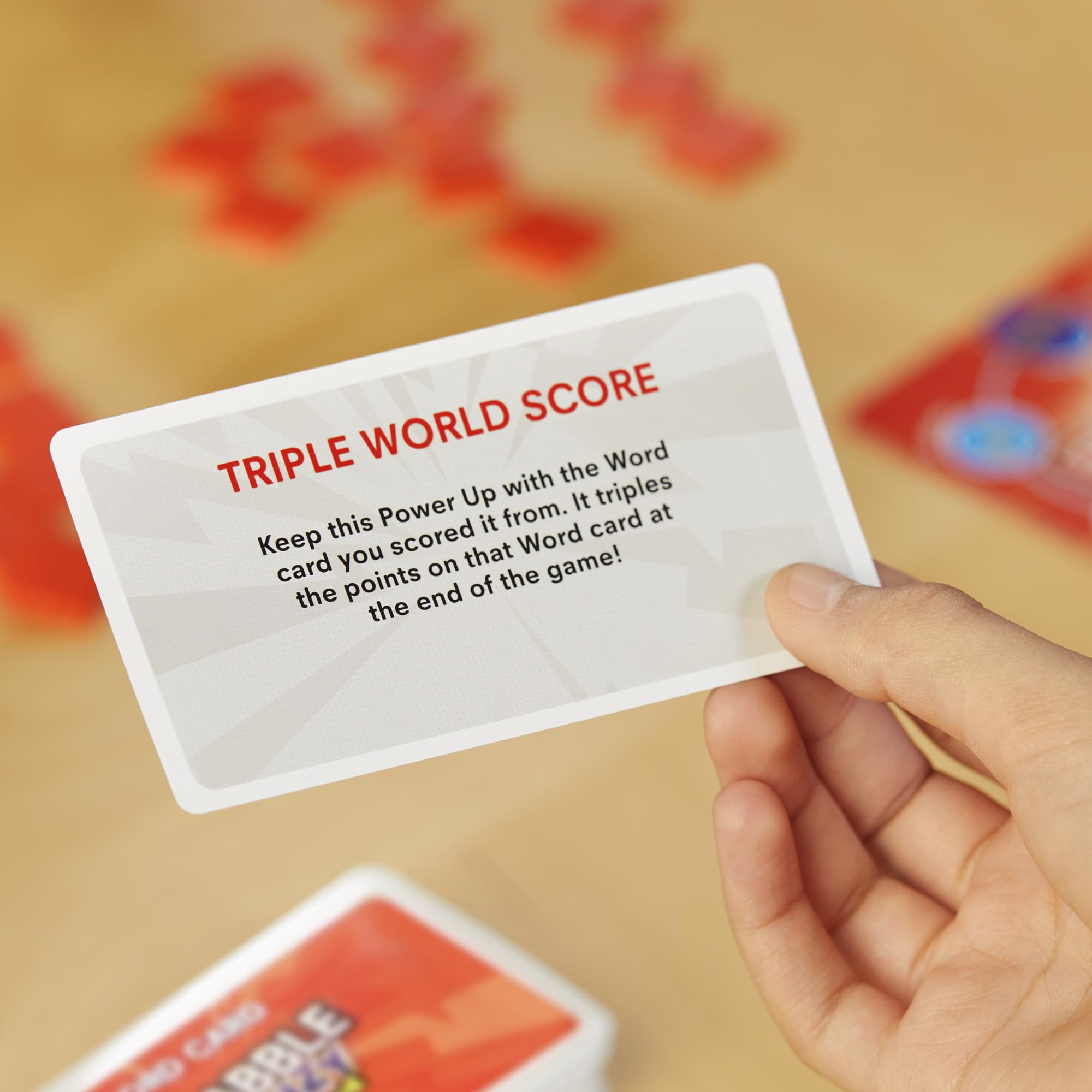 Hasbro Scrabble Frenzy fast-paced play designed for quick breaks and busy schedules.