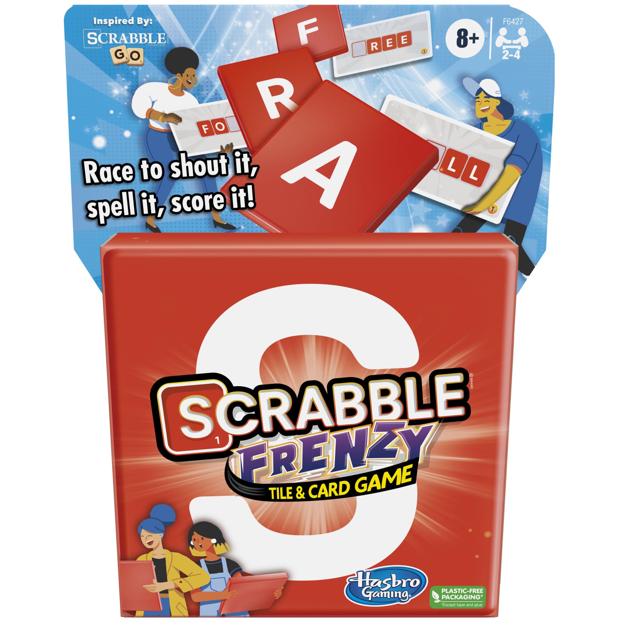 Hasbro Scrabble Frenzy tiles in action, sparking quick word play and family fun.