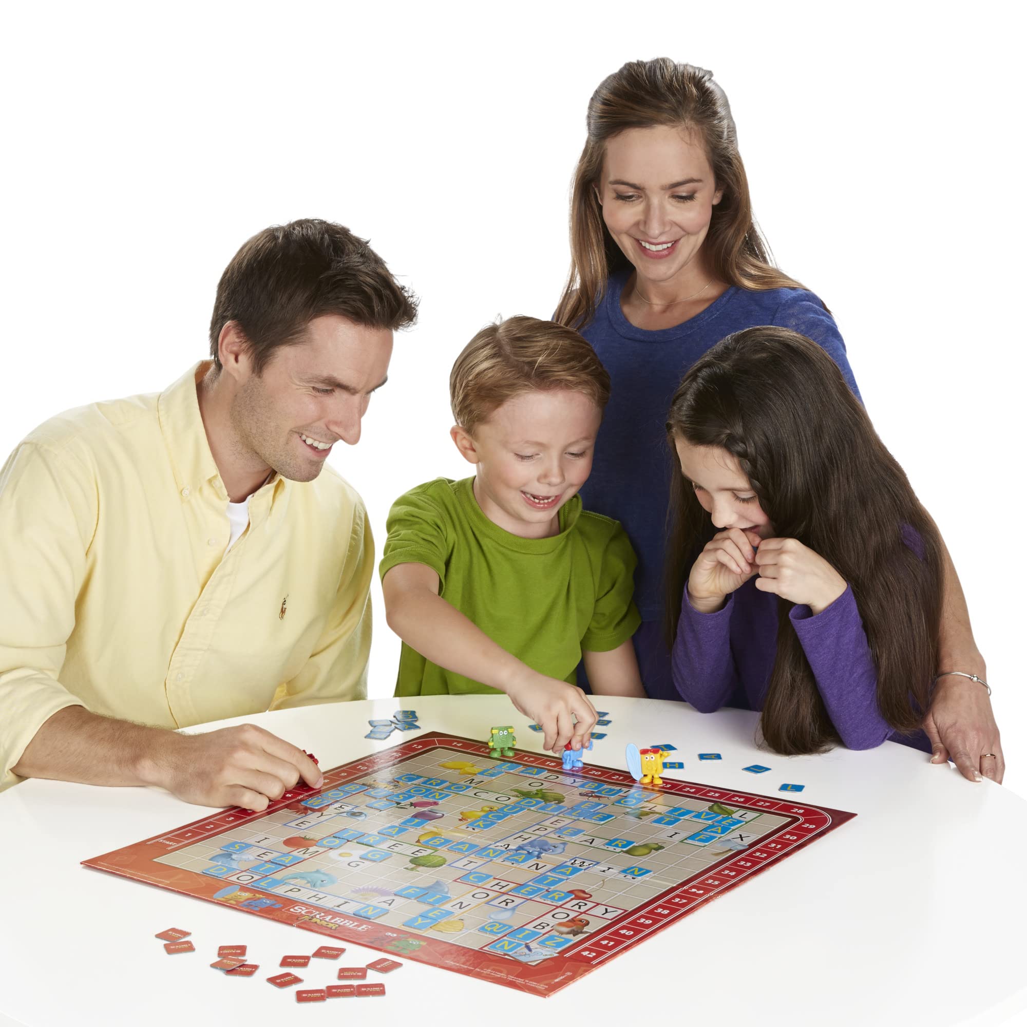 Hasbro Scrabble Junior advanced word side where kids create their own words