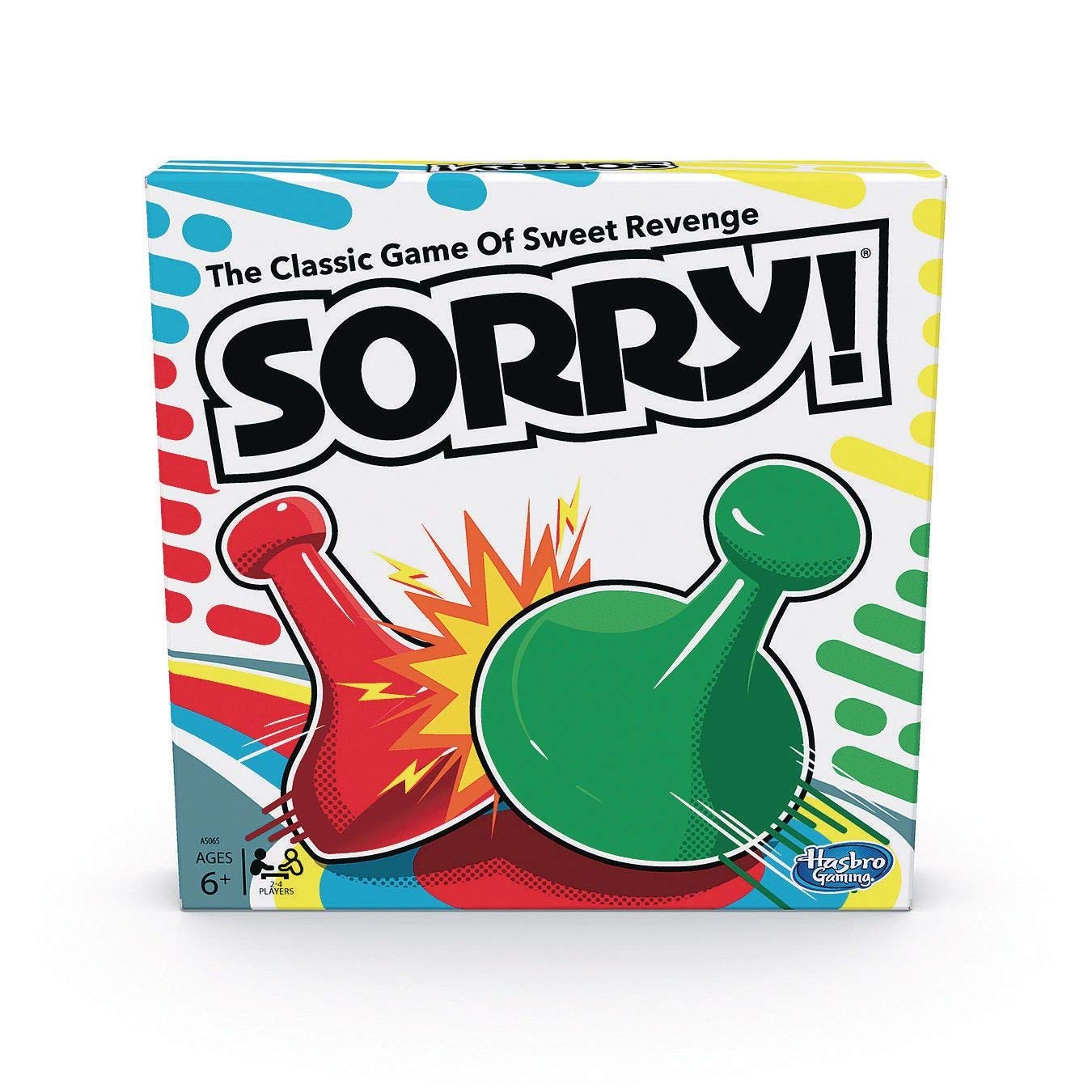 Hasbro Sorry board game board and pawns for family play and quick turns