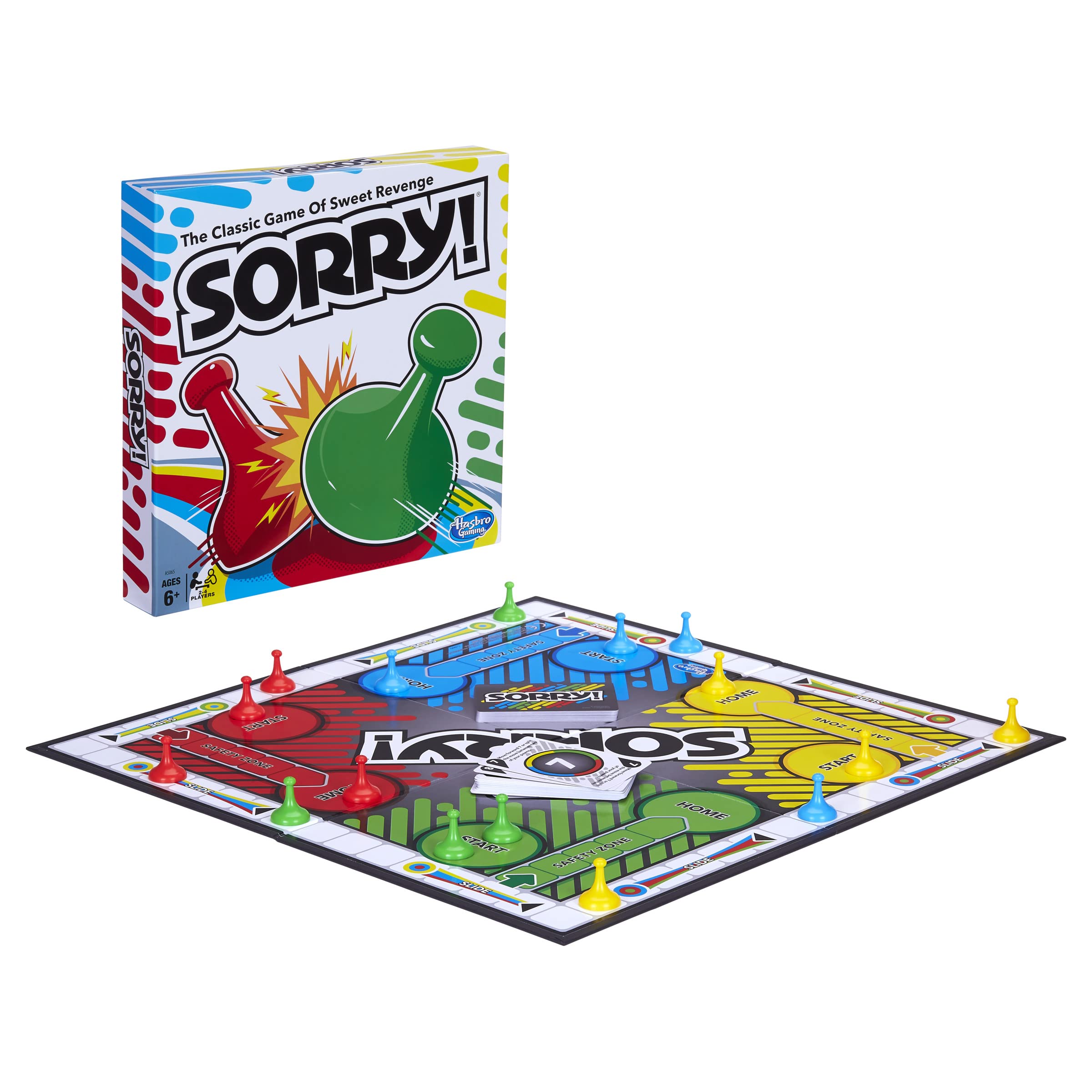 Hasbro Sorry! card draw shown, signaling moves and strategic choices.
