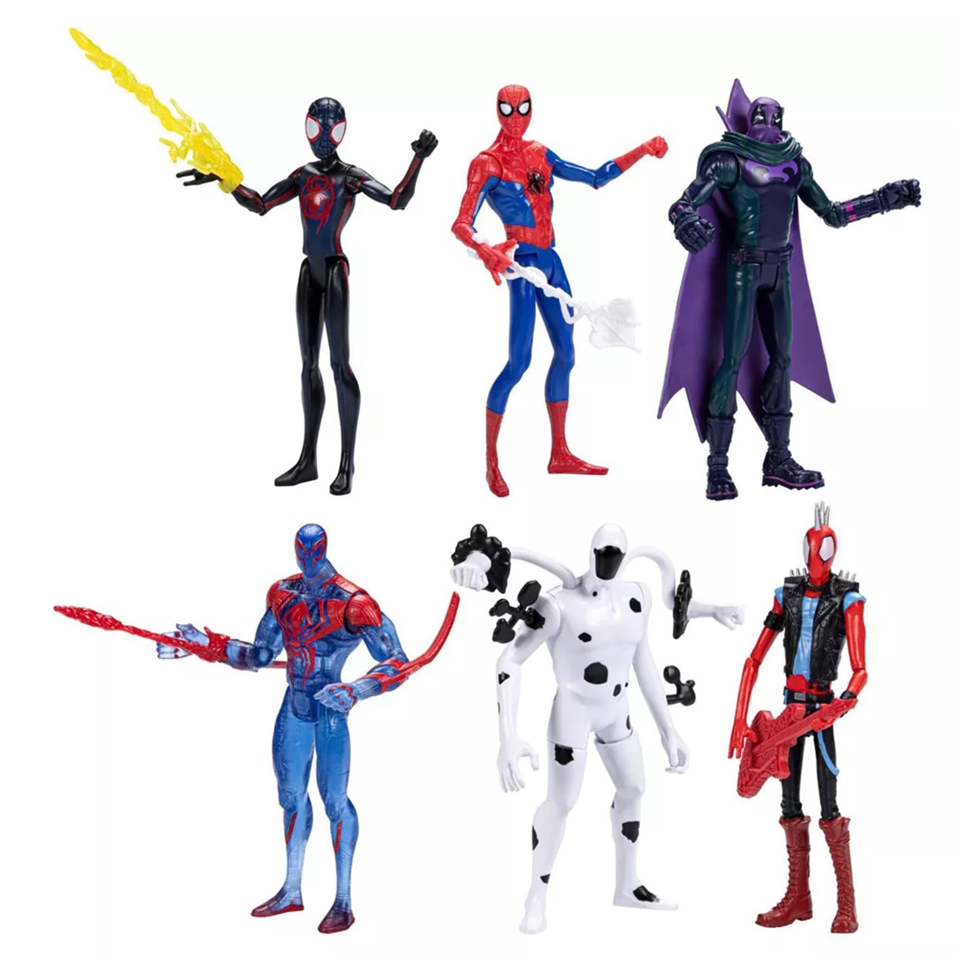 Hasbro Spider-Man Across the Spider-Verse six-pack figures for imaginative play and display.