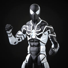 Hasbro Spider-Man Future Foundation stealth-suit figure close-up showing sleek sculpt and deco.
