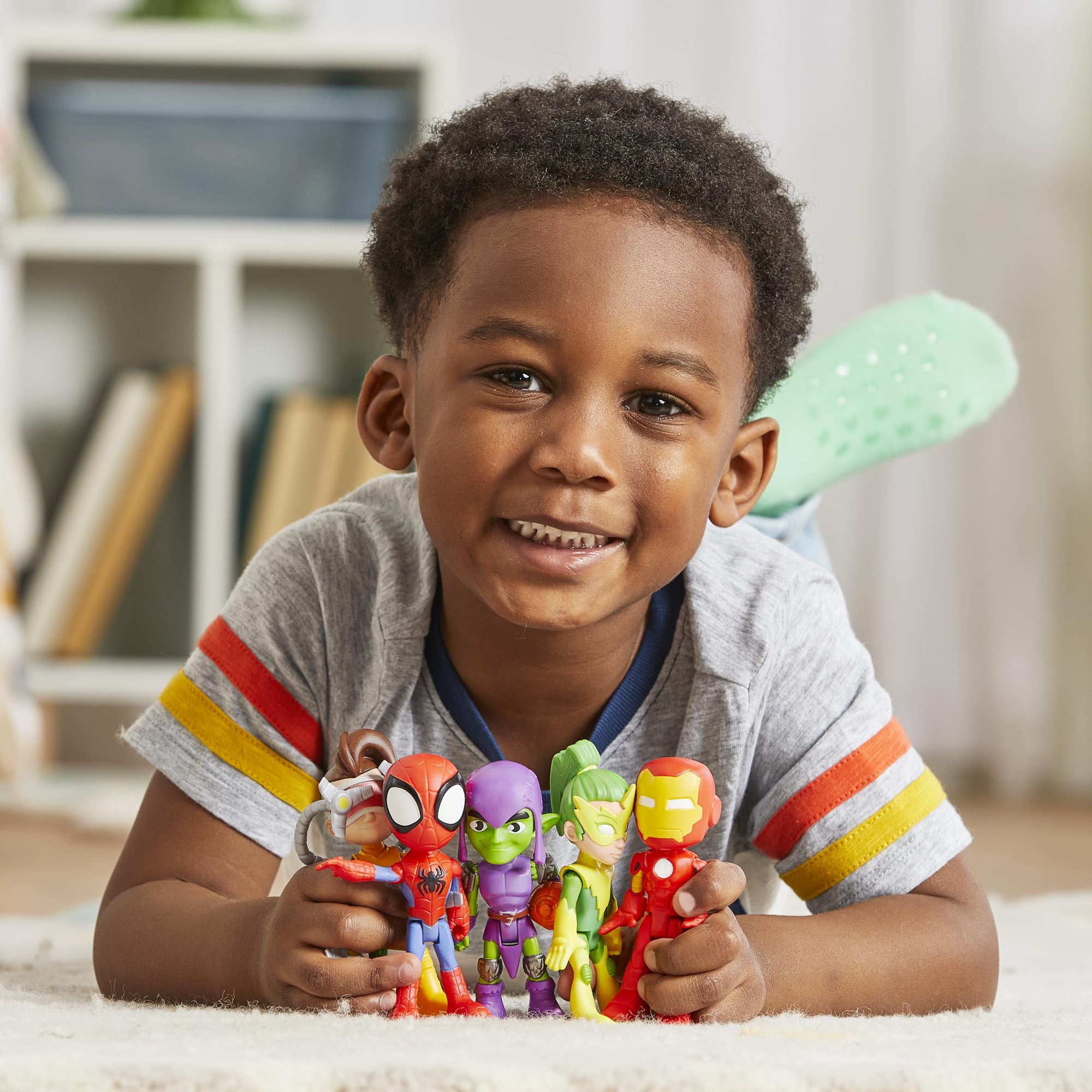 Hasbro Green Goblin figure colorful villain for kid-friendly stories.