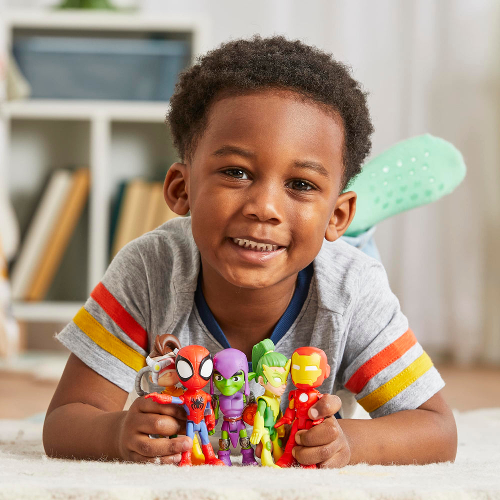 Hasbro Green Goblin figure colorful villain for kid-friendly stories.